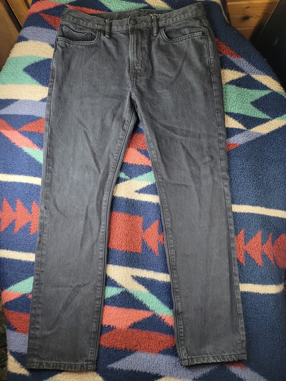 Outerknown SEA Jeans Mens 34 x 29 Drifter Tapered Fit Black Organic Cotton